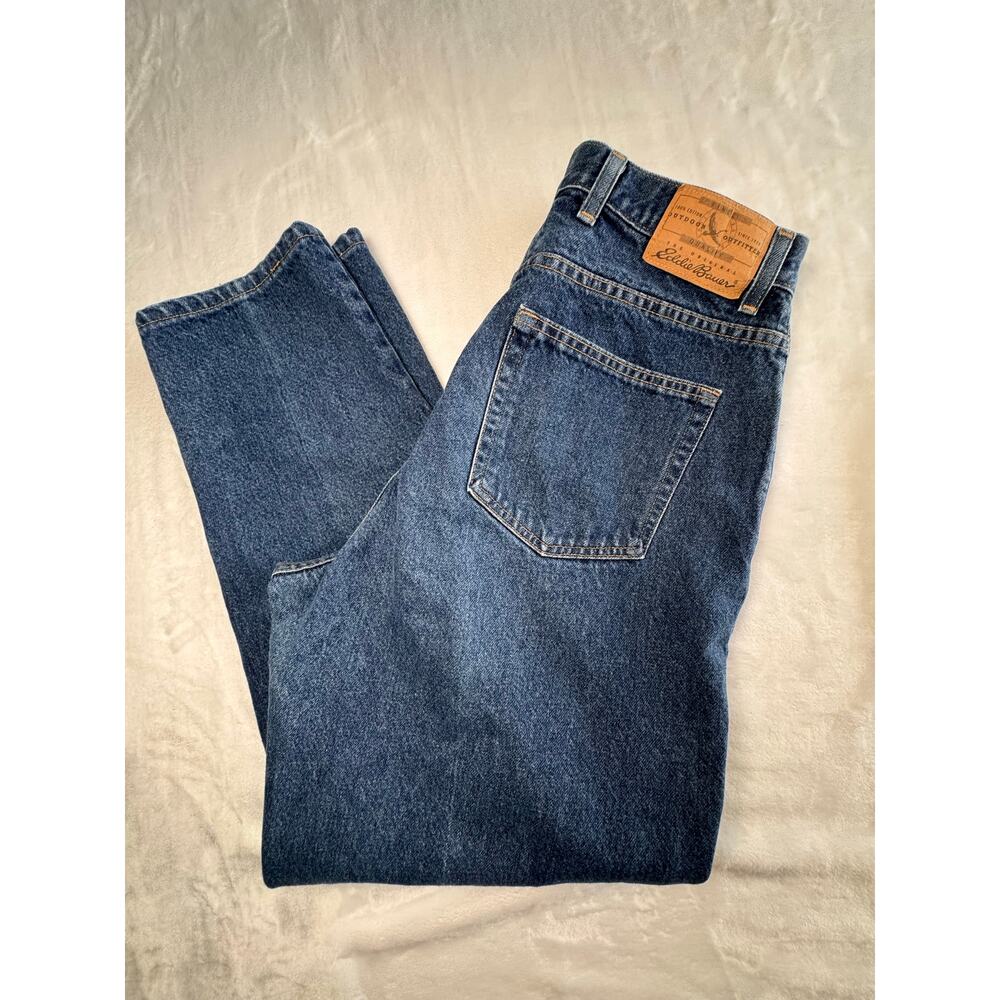 Vintage Eddie Bauer High Rise Mom Jeans Womens 16 Tapered Blue Denim Cotton - Picture 5 of 10